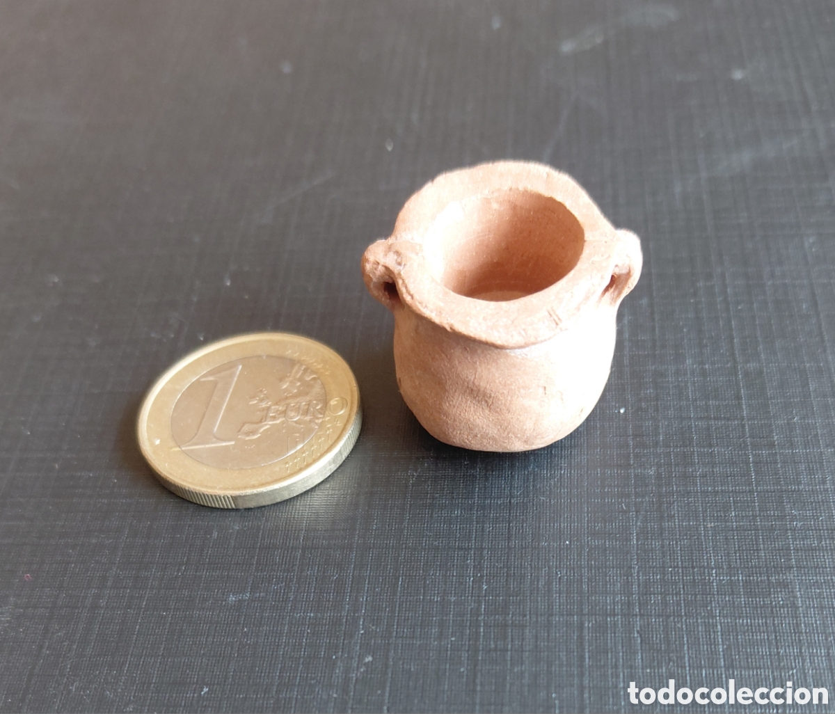 Figuras de Bel&eacute;n: ANTIGUA MINITURA DE OLLA EN BARRO. Complemeto de bel&eacute;n, pesebre