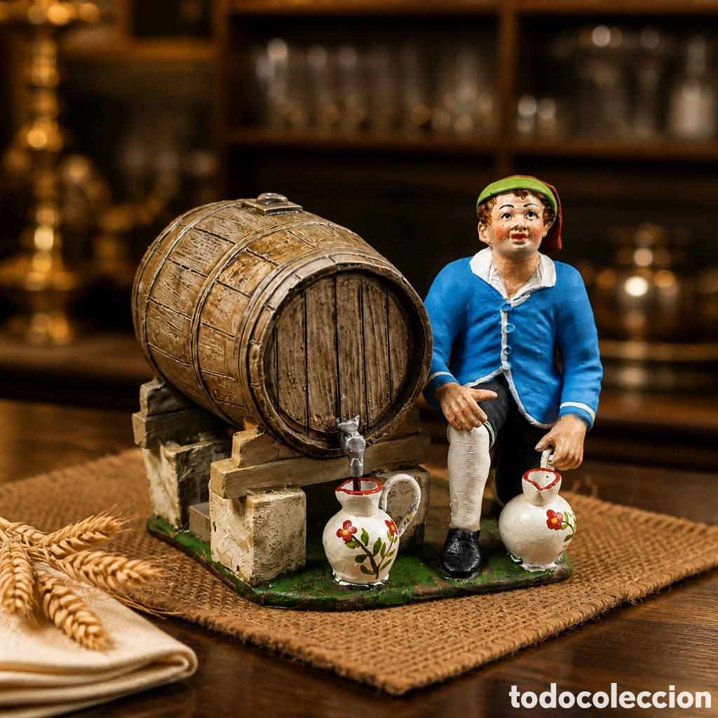 Figuras de Bel&eacute;n: EXTRAORDINARIA FIGURA DE BELEN CATALAN . TERRACOTA POLICROMADA . VENDEDOR DE VINO