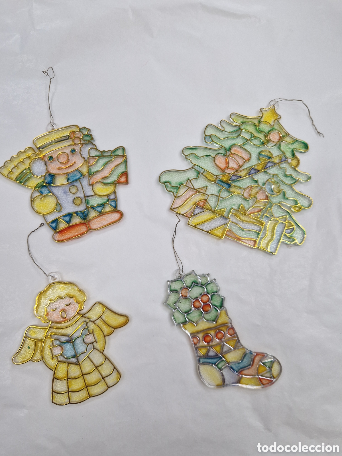 Figuras de Bel&eacute;n: Lote 4 adornos de Navidad a&ntilde;os 70