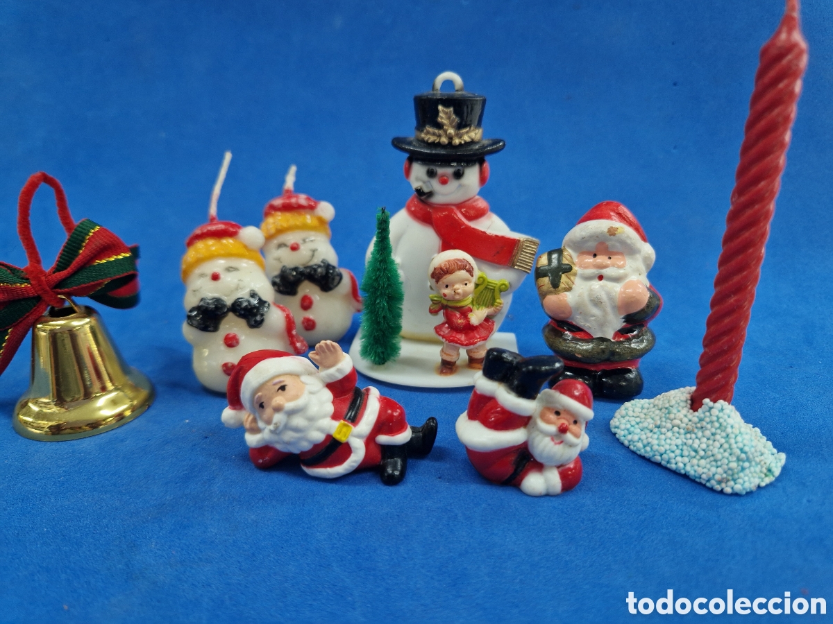 Figuras de Bel&eacute;n: Lote 8 adornos de Navidad