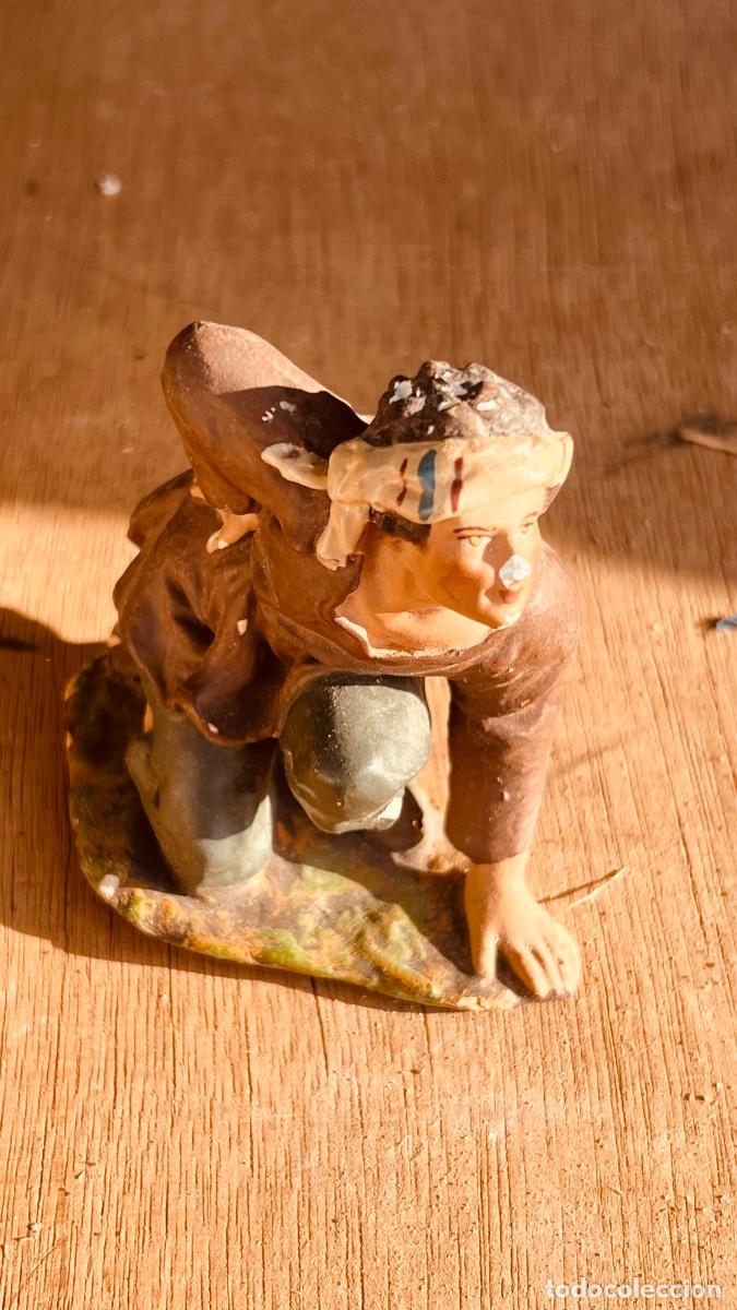 Figuras de Bel&eacute;n: Figura Bel&eacute;n escayola mendigo hombre sentado 8cms