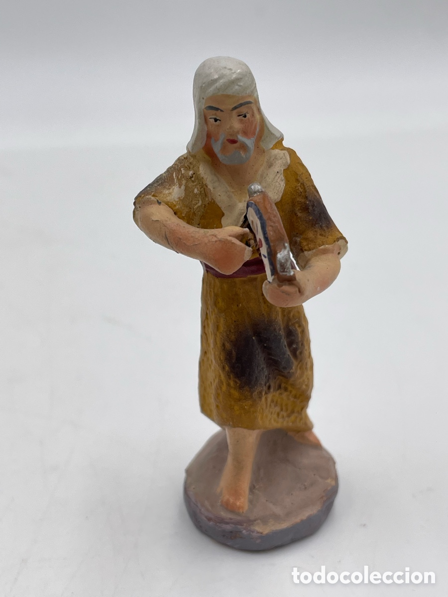 Figuras de Bel&eacute;n: Figura de bel&eacute;n Antigua en terracota. Pastor.