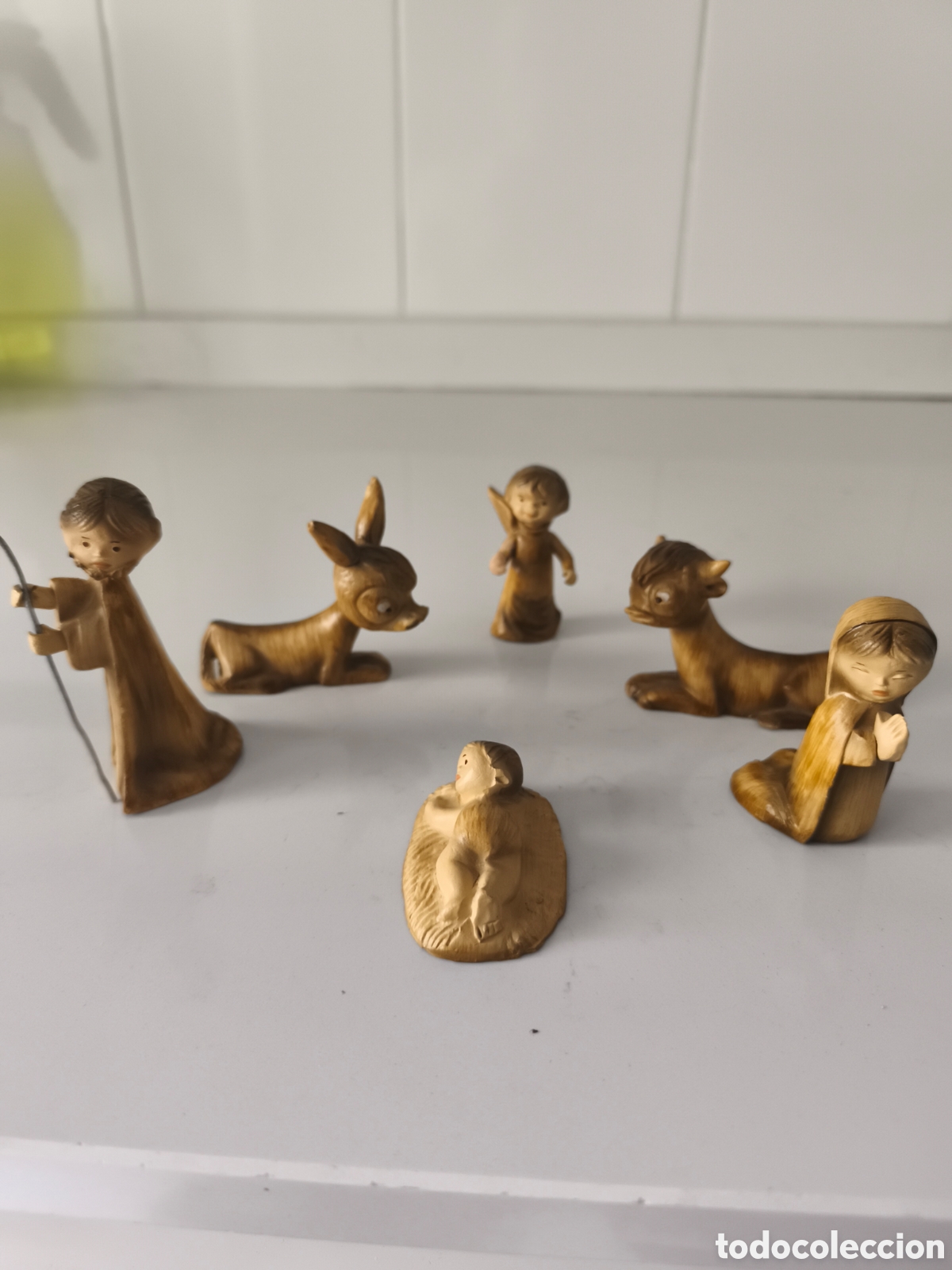 Figuras de Bel&eacute;n: Ortigas antiguo Bel&eacute;n completa dee terracota sellado Ortigas en buen estado