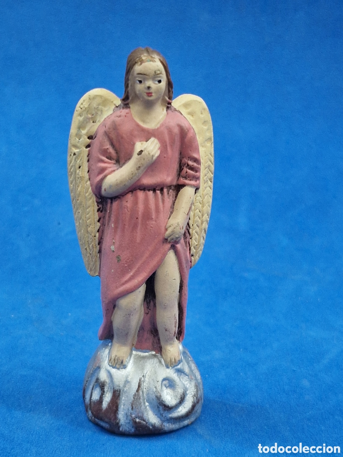 Figuras de Bel&eacute;n: Angel, figura de belen antigua de barro