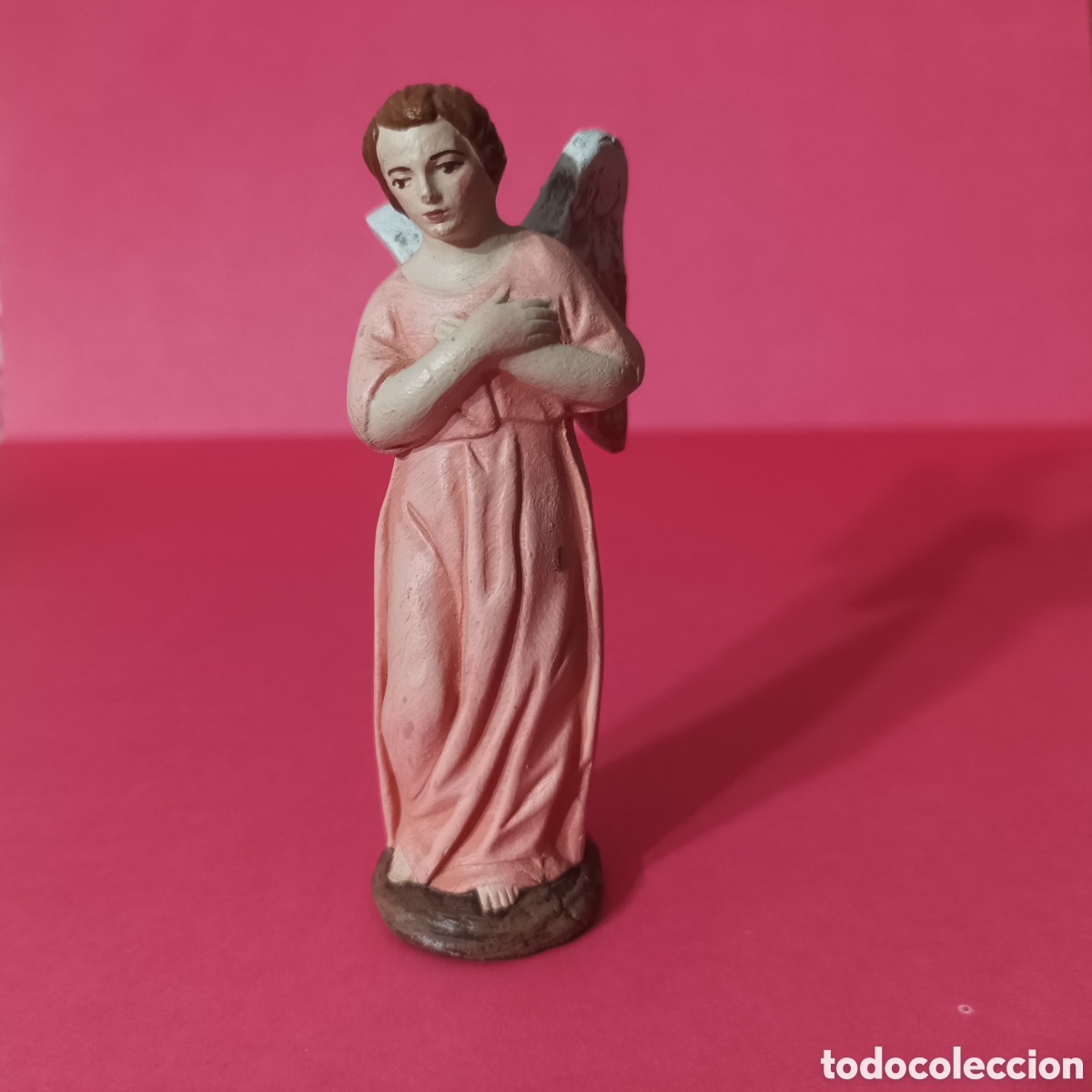 Figuras de Bel&eacute;n: Antiguo figura de &Aacute;ngel de Nacimiento Bel&eacute;n pesebre artesan&iacute;a Serrano, Murcia Made in Spain