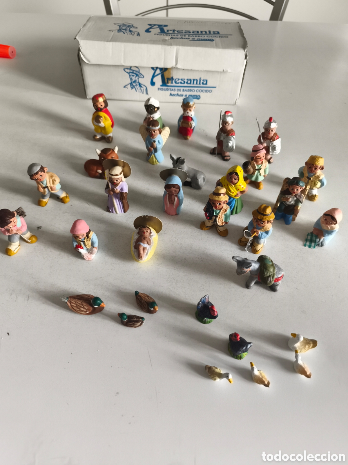 Figuras de Bel&eacute;n: Antiguo Bel&eacute;n completo de barro de Alborox en perfecto estado