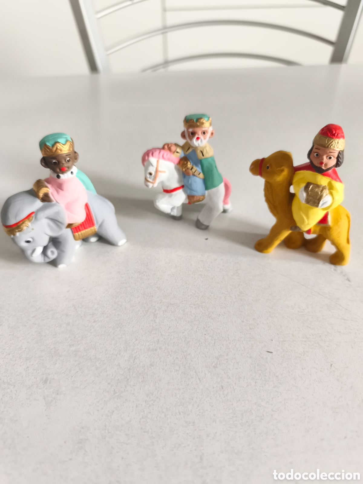Figuras de Bel&eacute;n: Reyes Magos de Barro de Alborox en perfecto estado nuevos