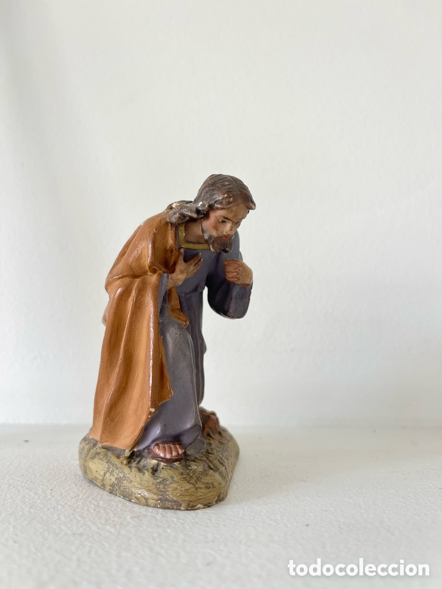 Figuras de Bel&eacute;n: San Jos&eacute; con base de madera - Foto 2