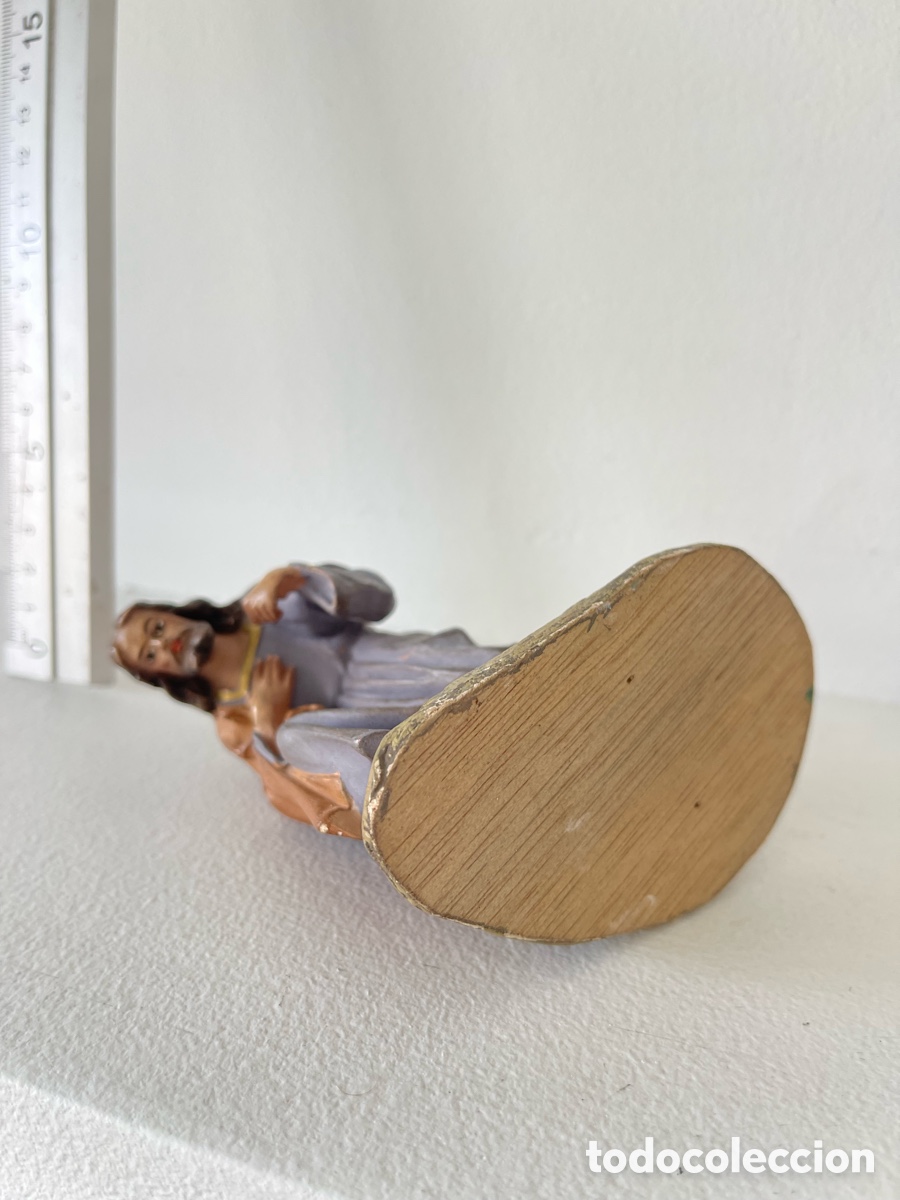 Figuras de Bel&eacute;n: San Jos&eacute; con base de madera - Foto 3