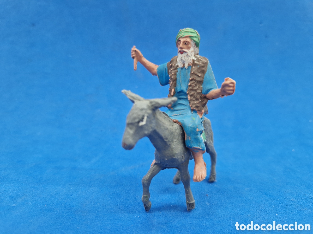 Figuras de Bel&eacute;n: Figura de belen ,burro y hebreo de plastico