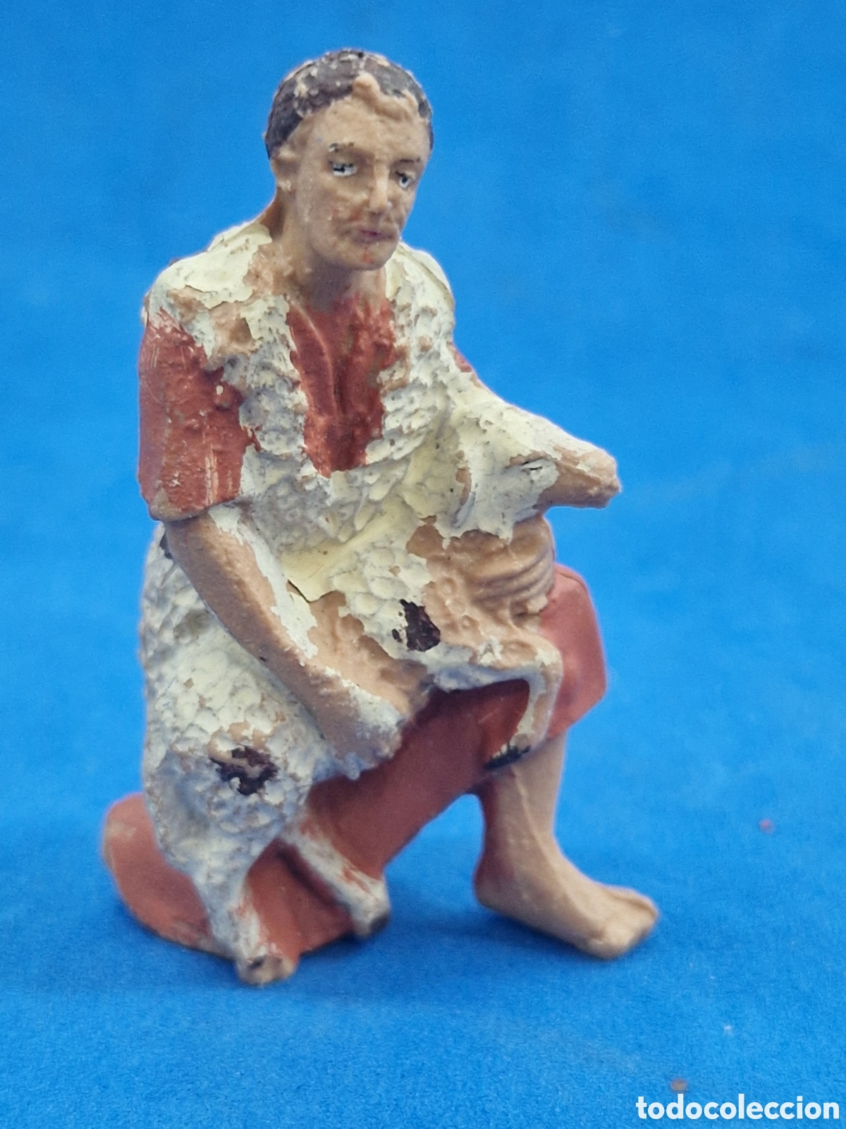 Figuras de Bel&eacute;n: Pastor con obeja ,figura de belen, pl&aacute;stico