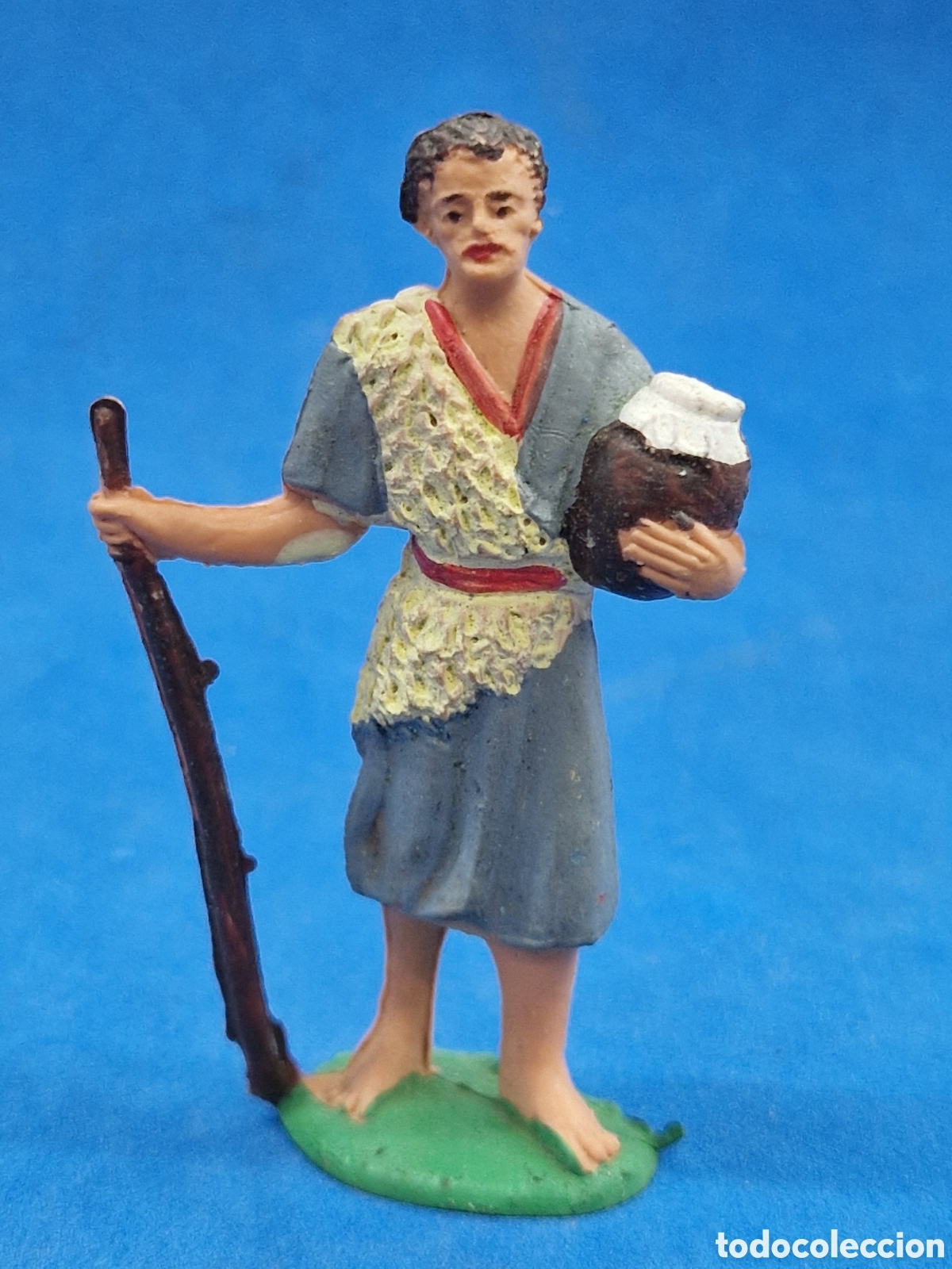 Figuras de Bel&eacute;n: Figura de belen, pl&aacute;stico, pastor con tarro de miel