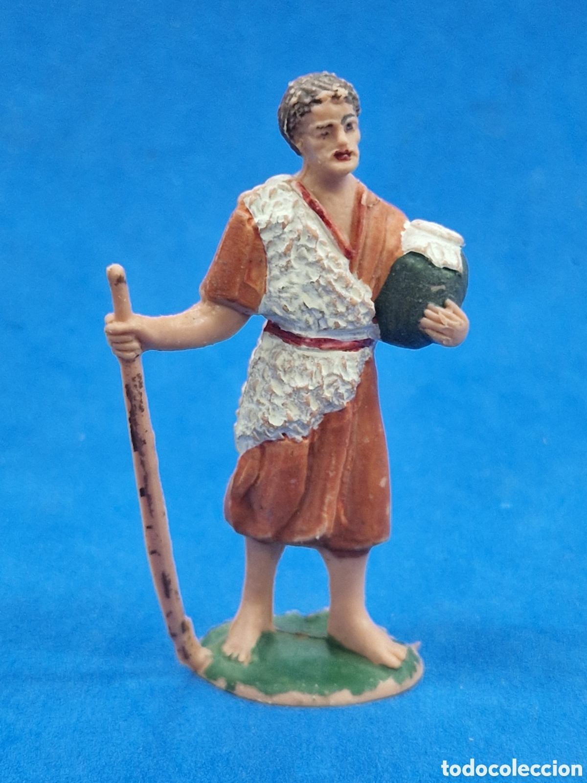 Figuras de Bel&eacute;n: Figura de belen, pl&aacute;stico, pastor con tarro miel