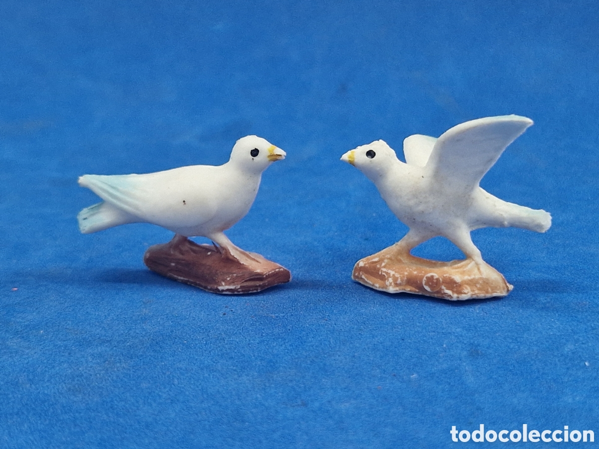 Figuras de Bel&eacute;n: Figura de belen pl&aacute;stico, 2 palomas