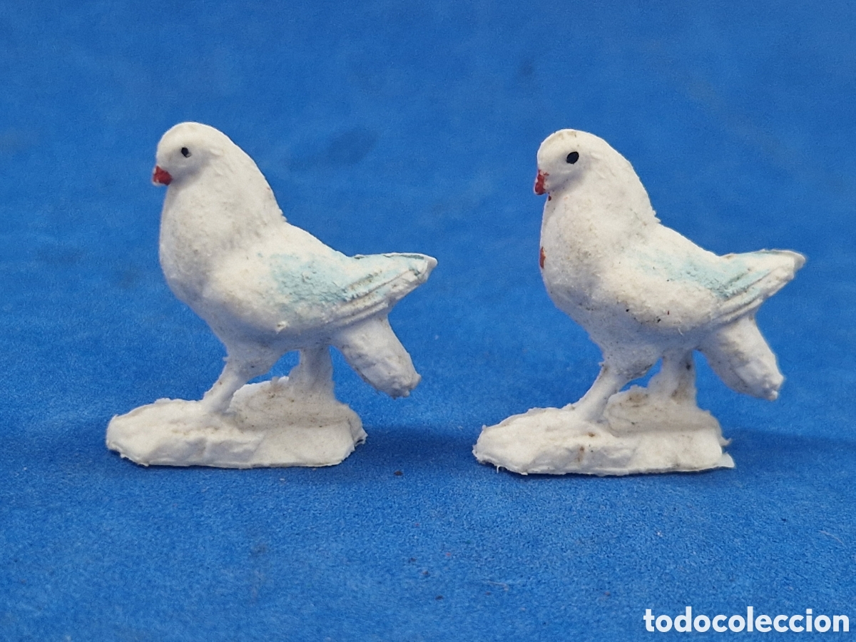 Figuras de Bel&eacute;n: Figura de belen pl&aacute;stico, 2 palomos