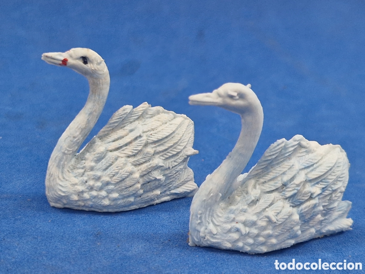 Figuras de Bel&eacute;n: 2 Cisnes ,figura de belen pl&aacute;stico