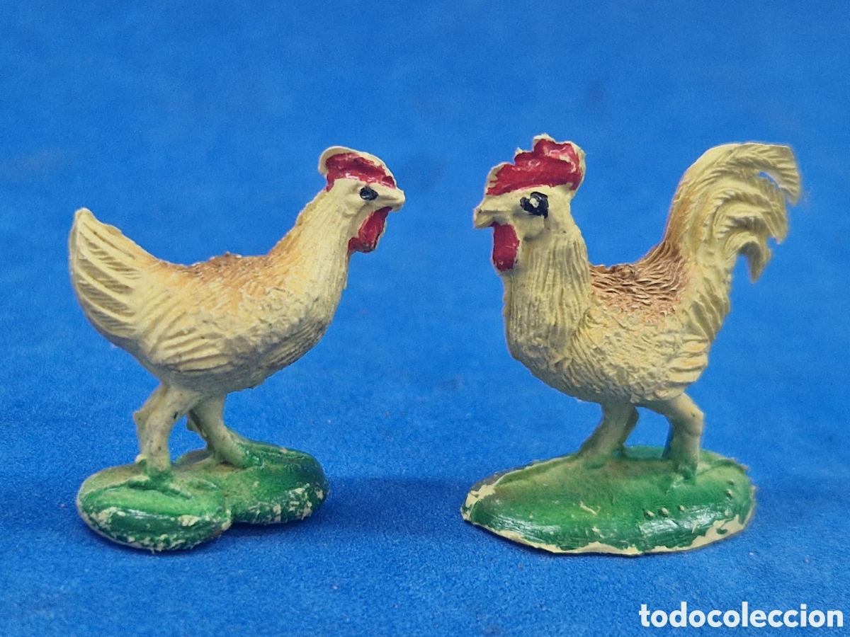 Figuras de Bel&eacute;n: Figura de belen pl&aacute;stico, gallo y gallina