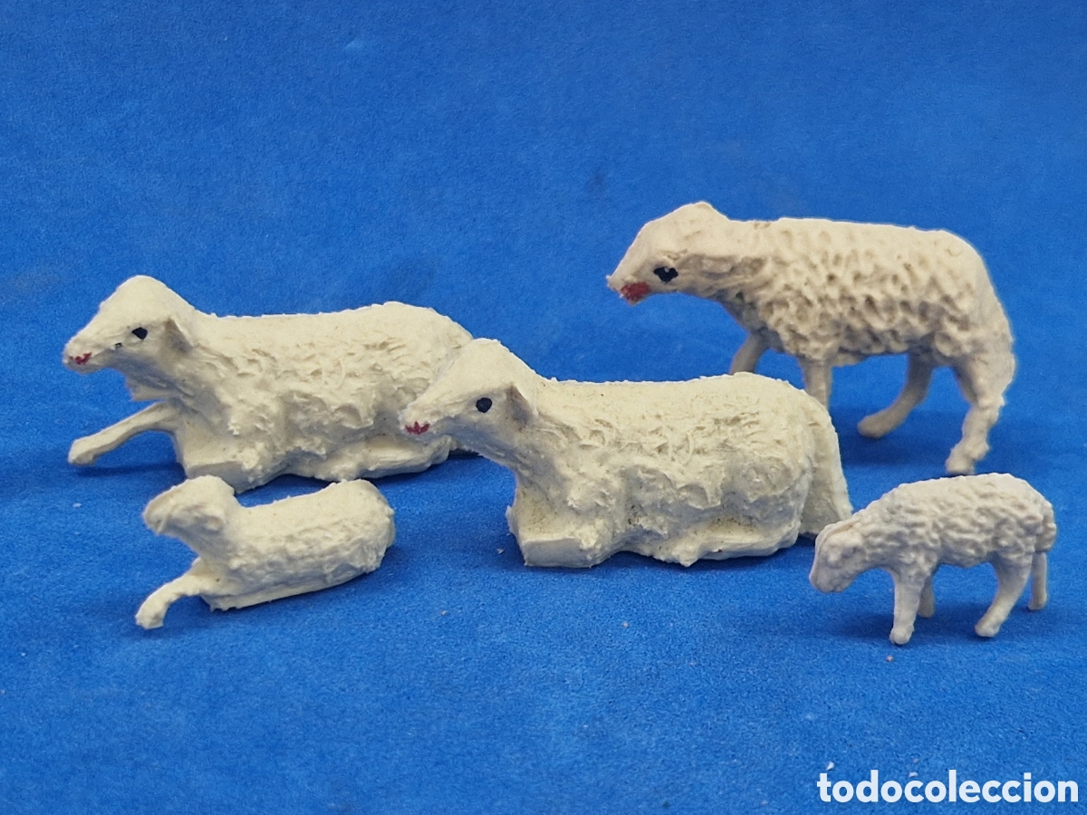 Figuras de Bel&eacute;n: Borregos ,figura de belen pl&aacute;stico