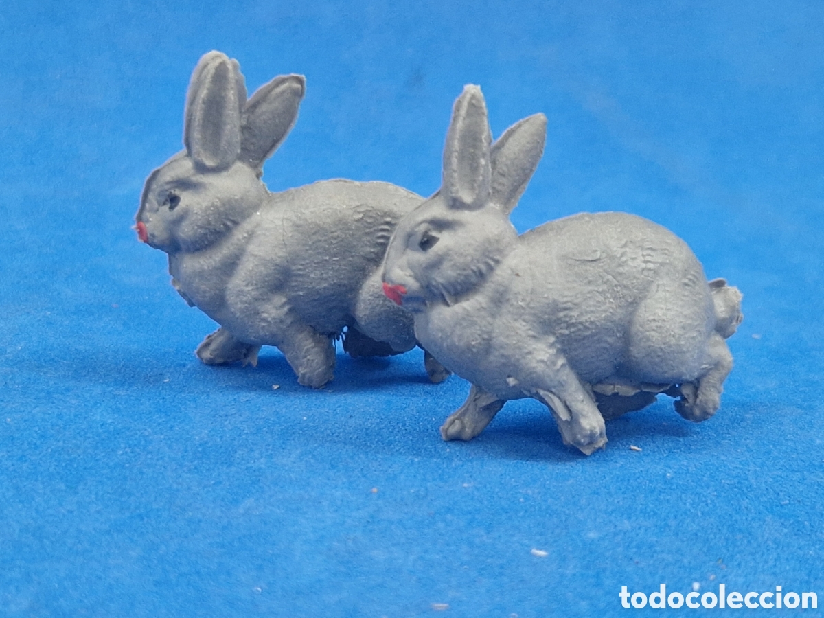 Figuras de Bel&eacute;n: Figura de belen pl&aacute;stico, 2 conejos