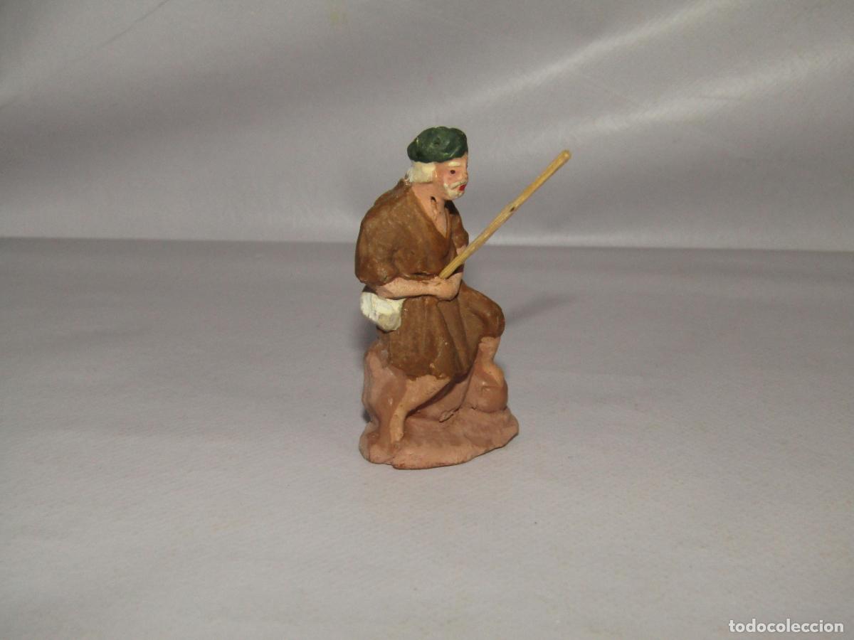 Figuras de Bel&eacute;n: Antigua Figura de Bel&eacute;n de Calidad en Barro Cocido Terracota y Madera