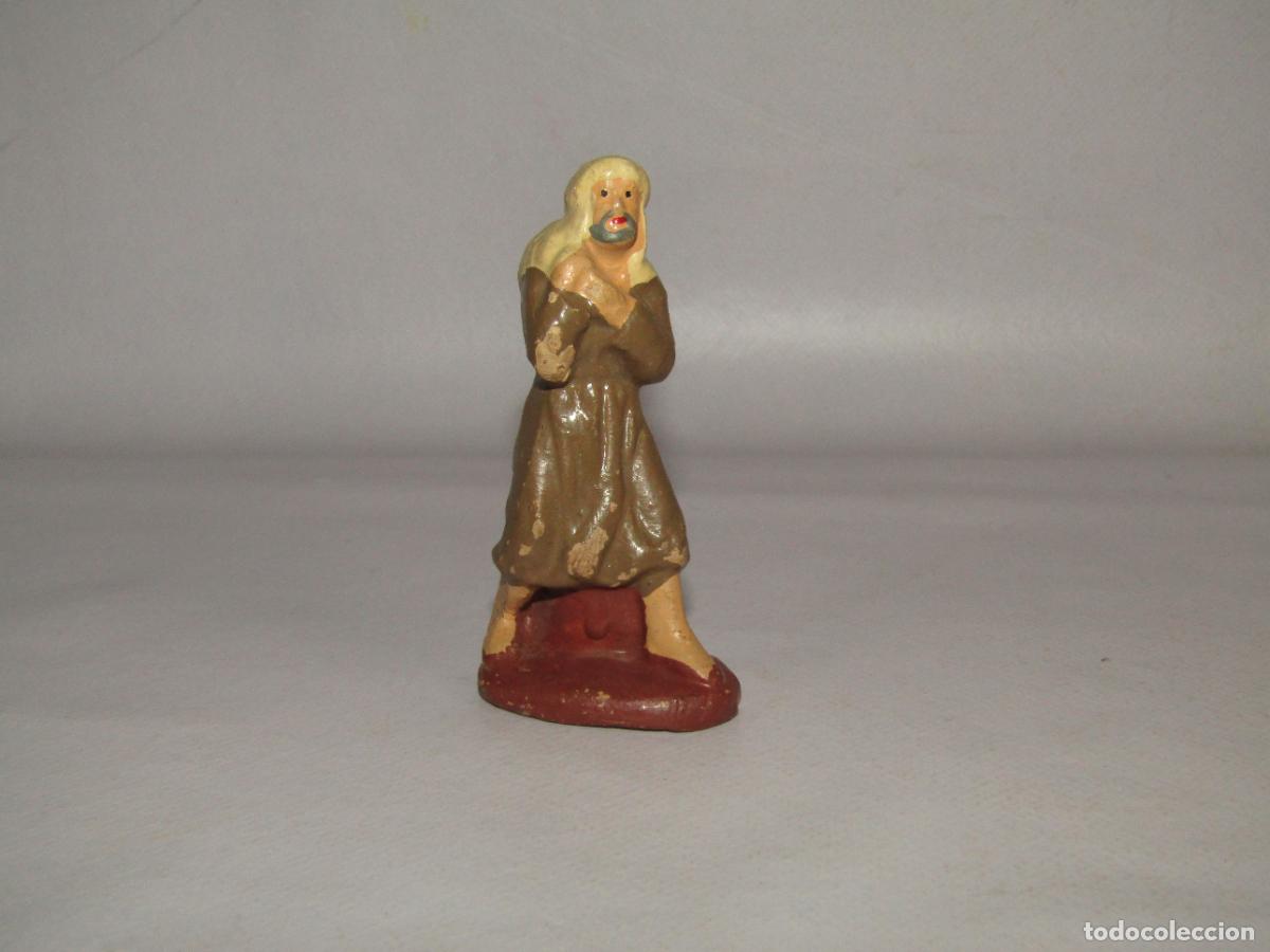 Figuras de Bel&eacute;n: Antigua Figura de Bel&eacute;n en Barro Cocido Terracota