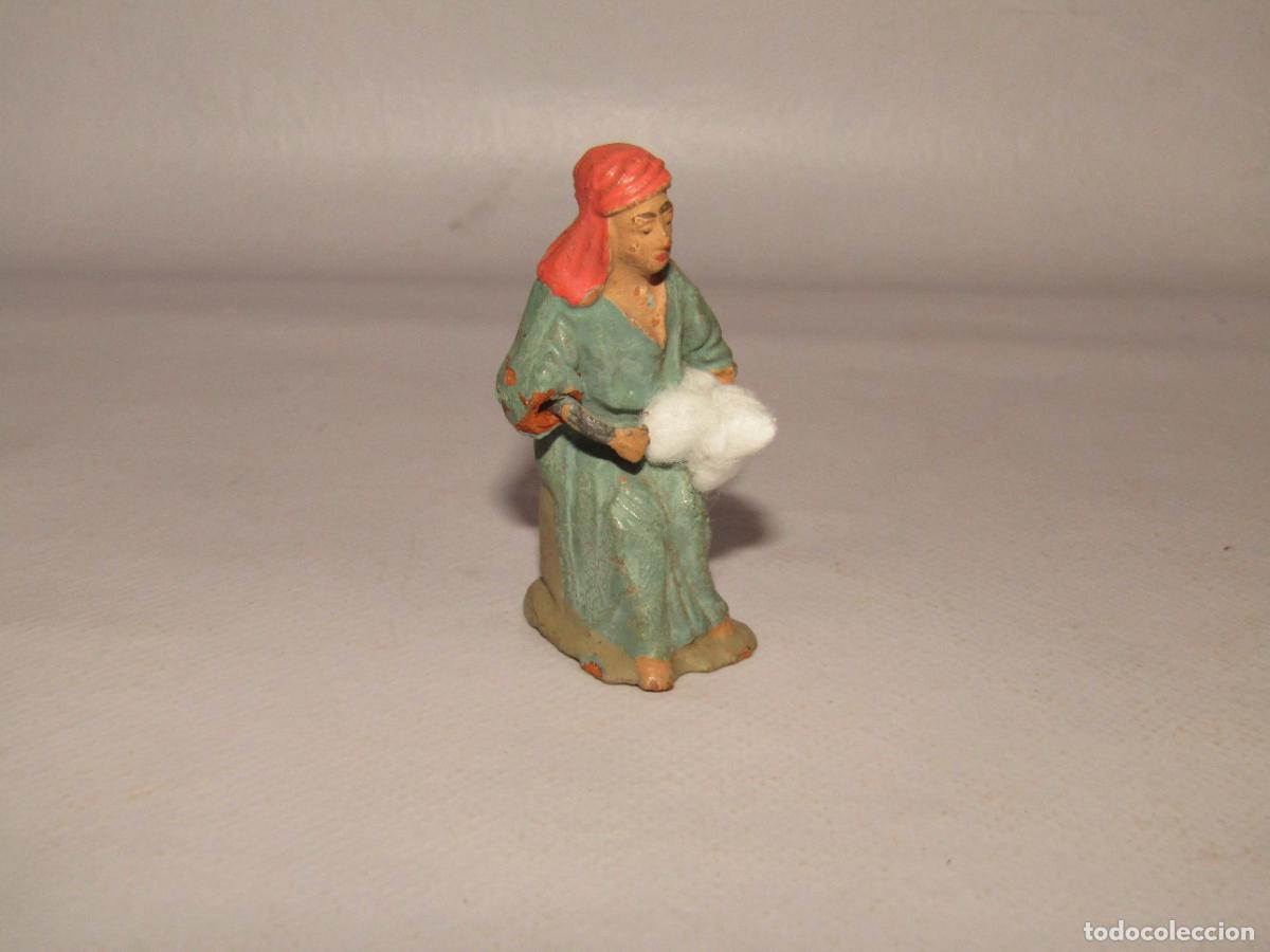 Figuras de Bel&eacute;n: Antigua Figura de Bel&eacute;n de Calidad en Barro Cocido Terracota y Plomo