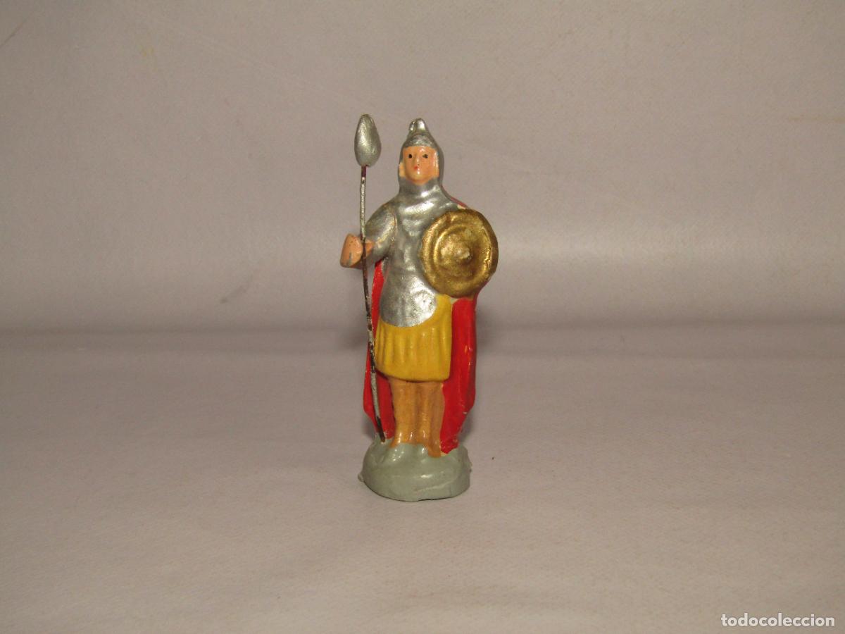 Figuras de Bel&eacute;n: Antigua Figura de Bel&eacute;n GUARDIA DE HERODES en Barro Cocido Terracota y Metal