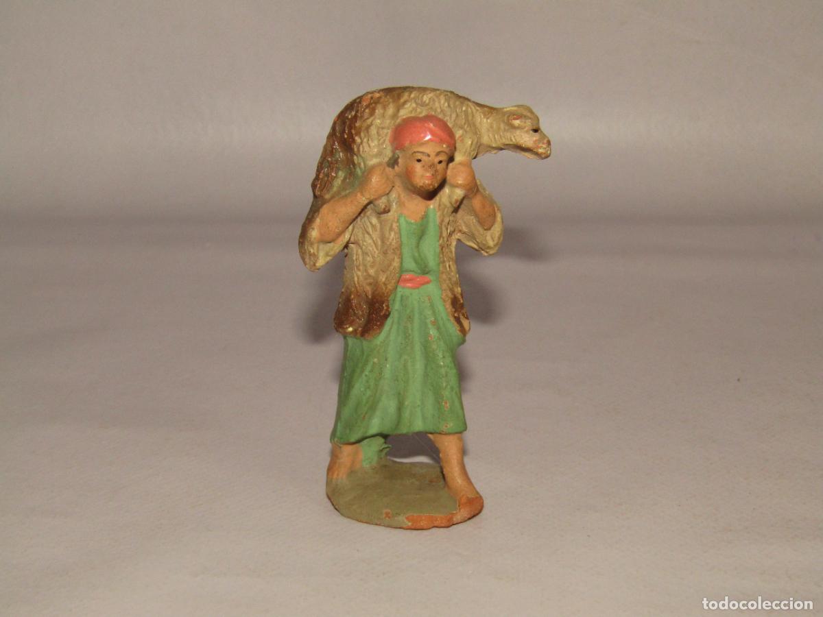 Figuras de Bel&eacute;n: Antigua Figura de Bel&eacute;n en Barro Cocido Terracota