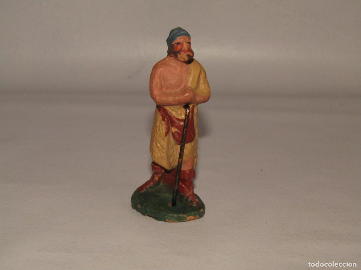 Figuras de Bel&eacute;n: Antigua Figura de Bel&eacute;n de Calidad en Barro Cocido Terracota y metal