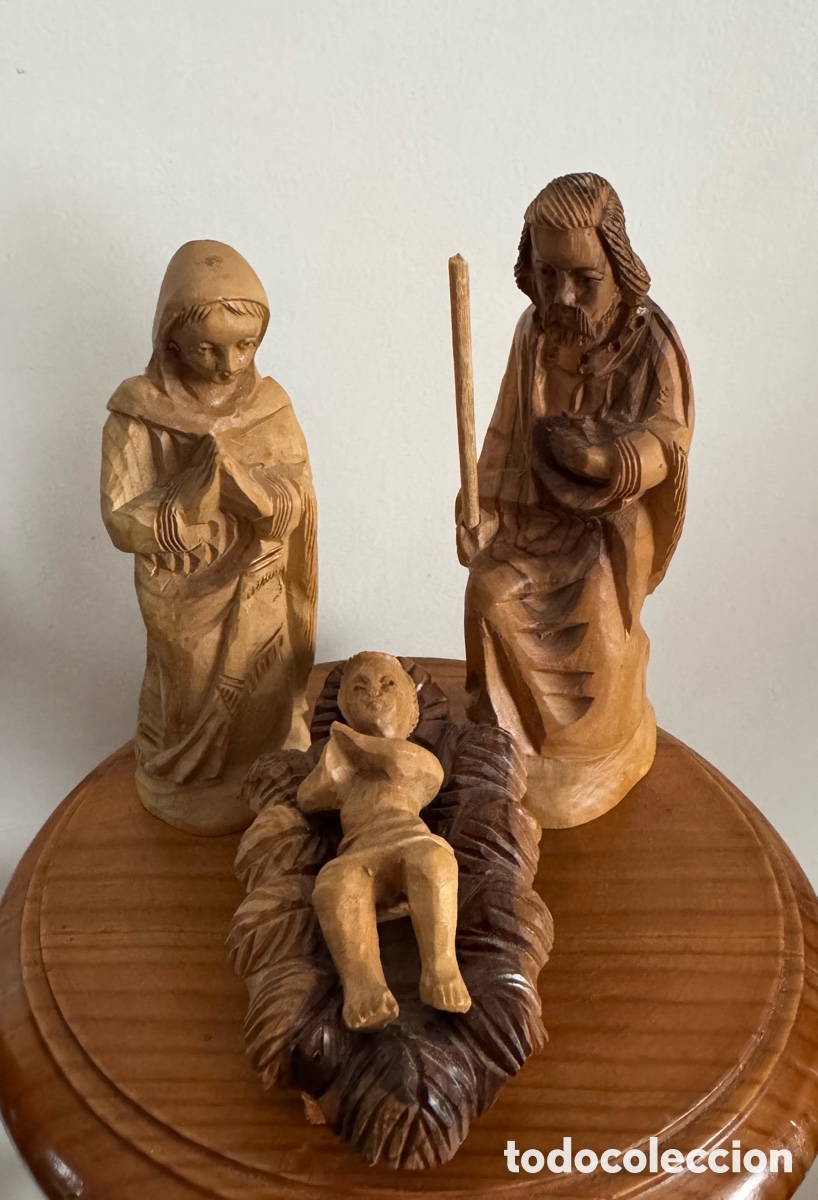 Figuras de Bel&eacute;n: BELEN TALLADO A MANO MADERA DE OLIVO DE JERUSALEM