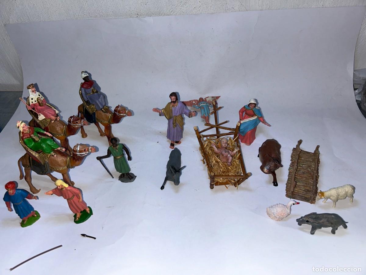 Figuras de Bel&eacute;n: LOTE DE FIGURAS NACIMIENTO REYES MAGOS DE BELEN DE PLASTICO