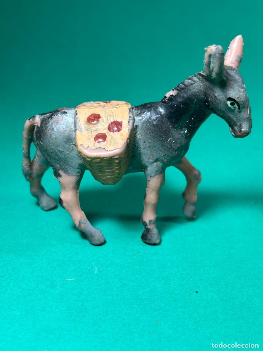 Figuras de Bel&eacute;n: FIGURA BURRO CON ALFORJAS DE BELEN DE PLASTICO