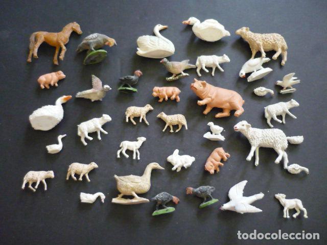 Figuras de Bel&eacute;n: CONJUNTO DE FIGURAS DE ANIMALES PARA BELEN NACIMIENTO PESEBRE EN PLASTICO LAS MAS GRANDES MIDEN 6X3