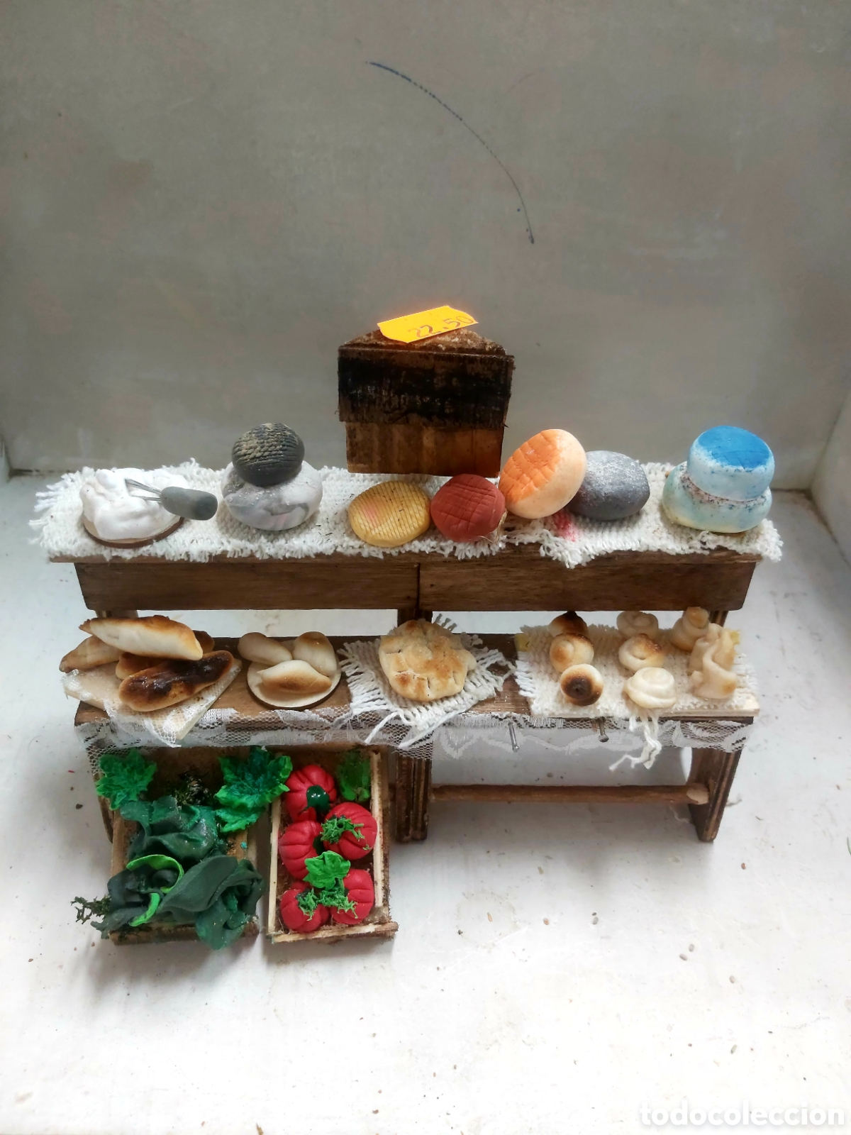 Figuras de Bel&eacute;n: Belenes tienda de quesos pan y verdura.