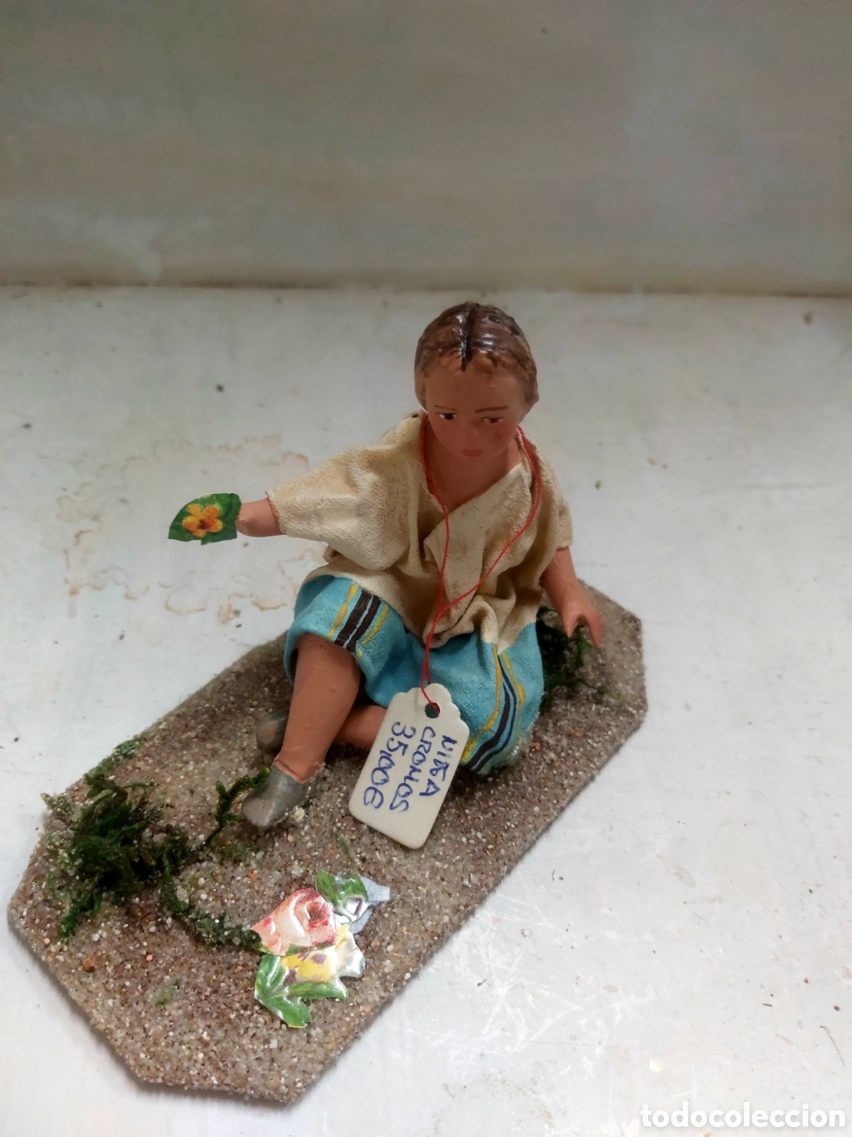 Figuras de Bel&eacute;n: Belenes ni&ntilde;a jugando cromos