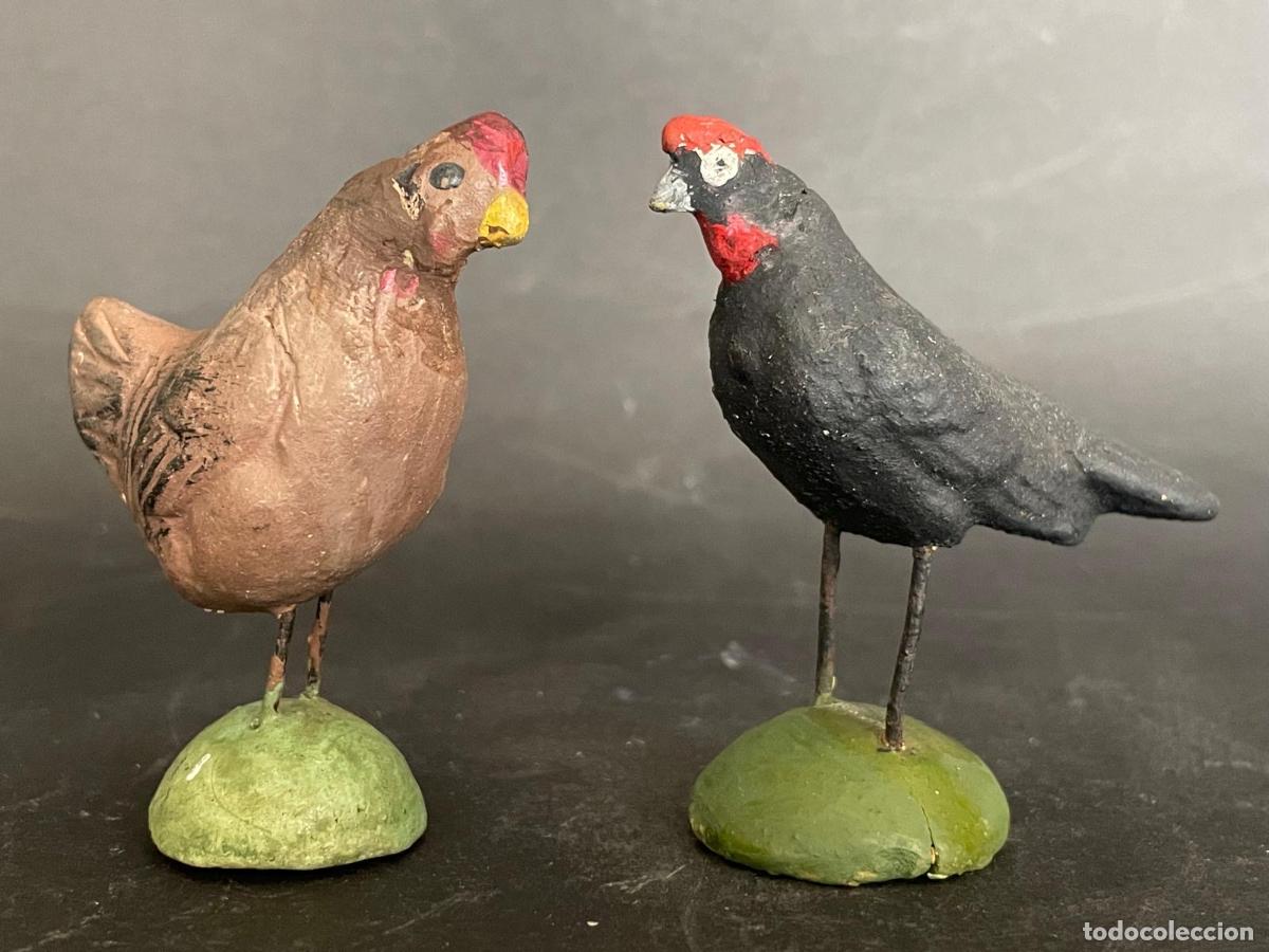 Figuras de Bel&eacute;n: FIGURA DE BELEN O PESSEBRE EN BARRO O TERRACOTA - PAVO Y GALLINA (ANIMALES)