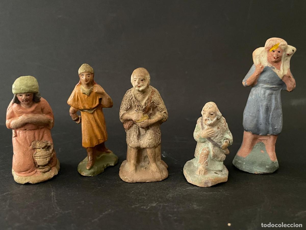 Figuren f&uuml;r Weihnachtskrippen: LOTE DE FIGURAS DE BELEN O PESSEBRE EN BARRO O TERRACOTA - PERSONAJES