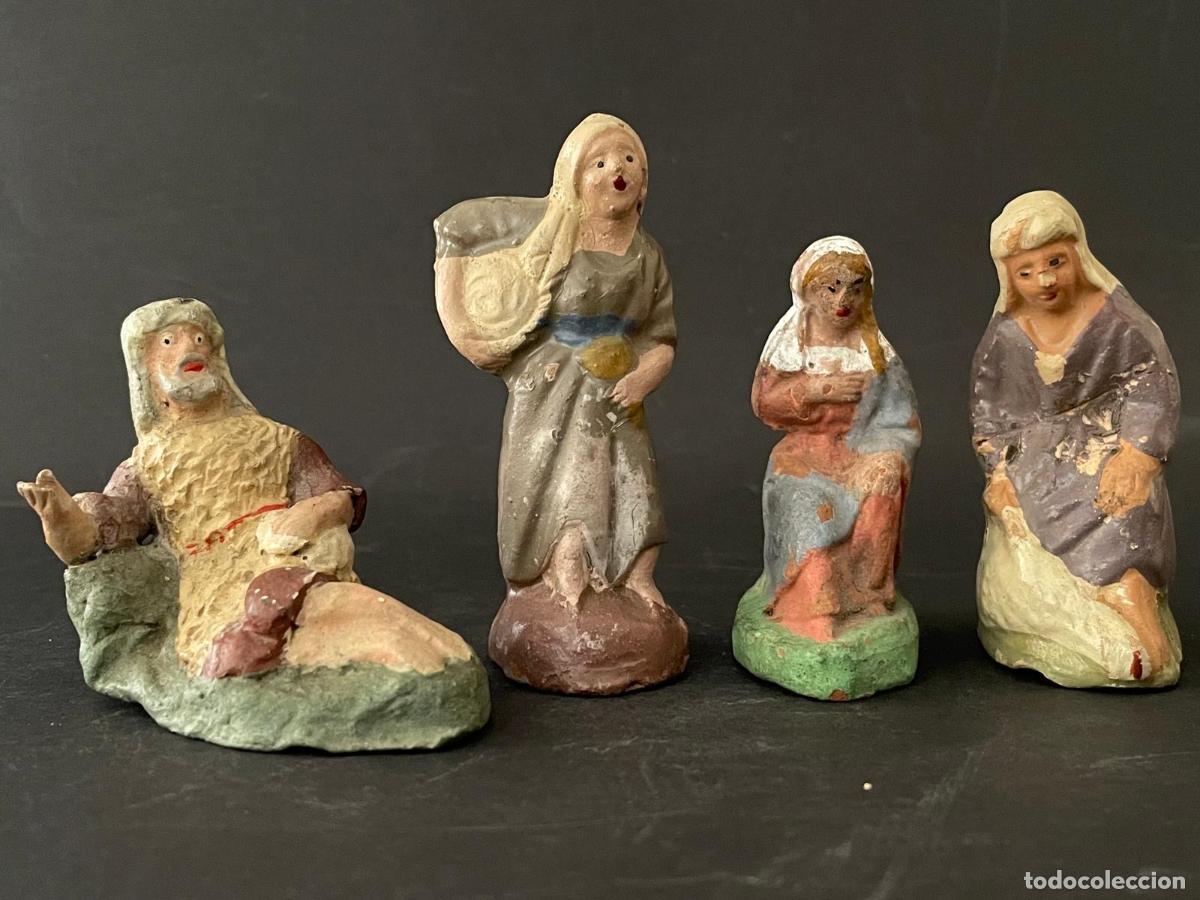 Figuren f&uuml;r Weihnachtskrippen: LOTE DE FIGURAS DE BELEN O PESSEBRE EN BARRO O TERRACOTA - PERSONAJES