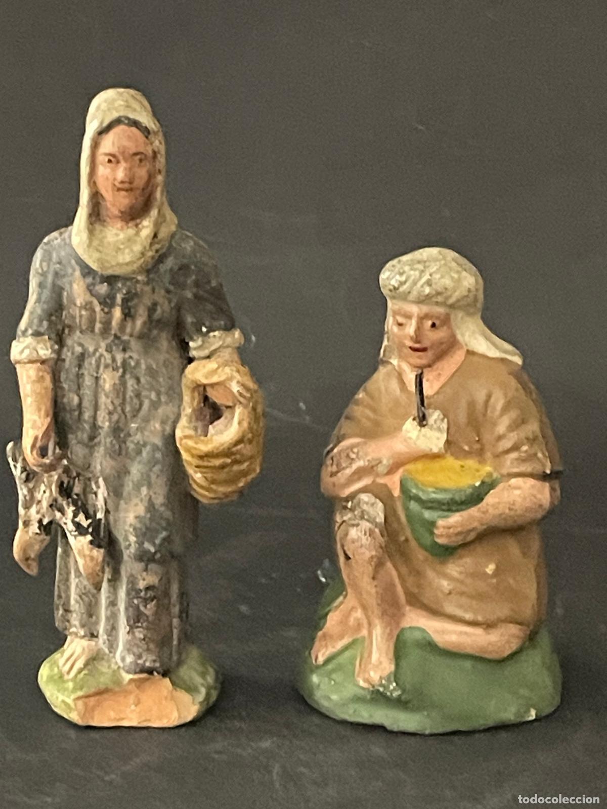 Figuren f&uuml;r Weihnachtskrippen: LOTE DE FIGURAS DE BELEN O PESSEBRE EN BARRO O TERRACOTA - PERSONAJES