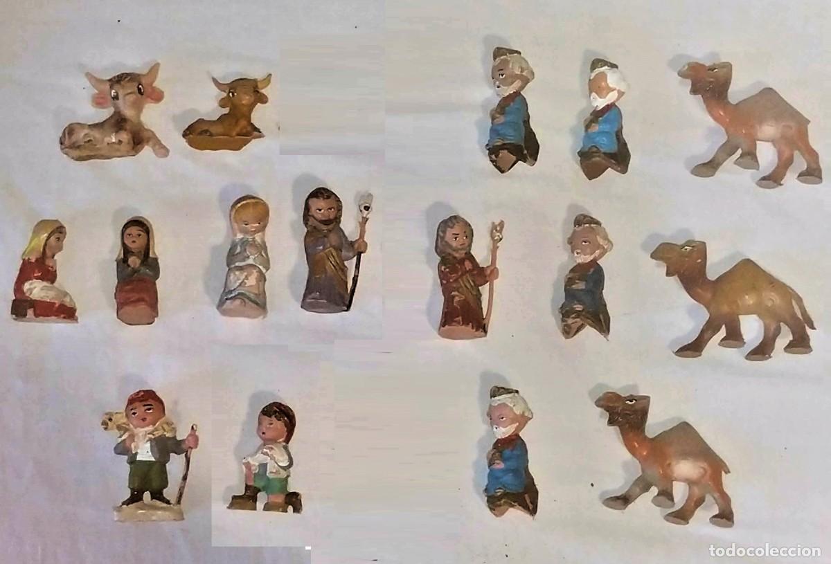 Figuras de Bel&eacute;n: Antigua Figurita BELEN / NACIMIENTO Cabezones tama&ntilde;o peque&ntilde;o - Oliver / Pech / Ferr&aacute;ndiz