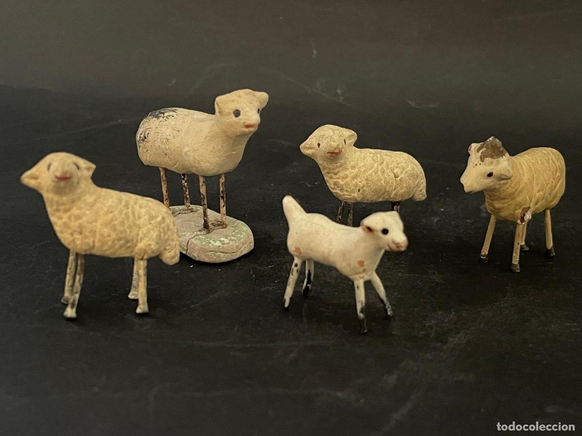 Figuras de Bel&eacute;n: LOTE DE FIGURAS DE BELEN O PESSEBRE EN BARRO O TERRACOTA - ANTIGUAS OVEJAS (ANIMALES)