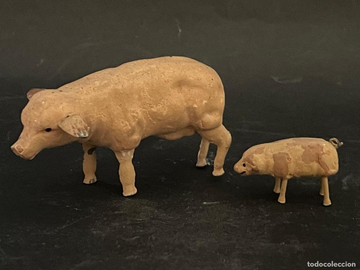 Figuras de Bel&eacute;n: LOTE DE FIGURAS DE BELEN O PESSEBRE EN BARRO O TERRACOTA - CERDOS (ANIMALES)