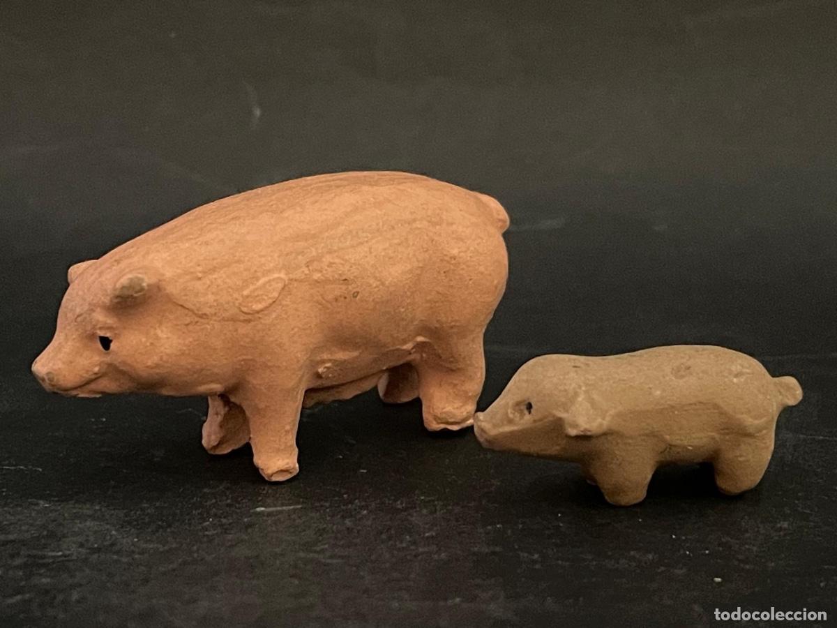 Figuras de Bel&eacute;n: LOTE DE FIGURAS DE BELEN O PESSEBRE EN BARRO O TERRACOTA - CERDOS (ANIMALES)