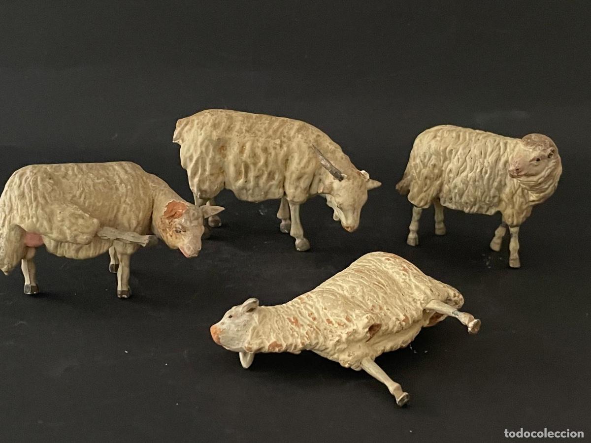 Figuras de Bel&eacute;n: BELEN O PESSEBRE EN BARRO O TERRACOTA - TRES OVEJAS Y UNA CABRA