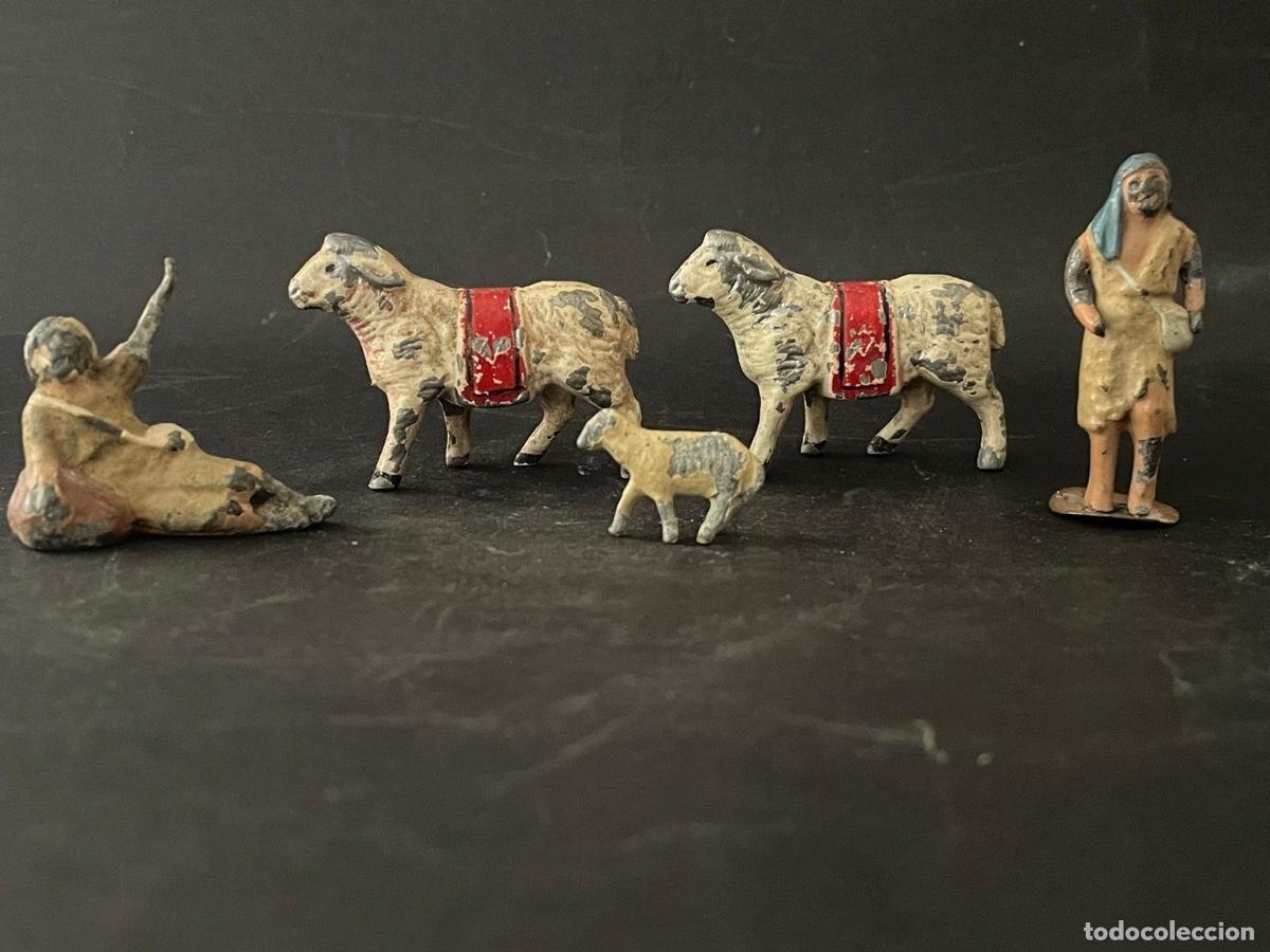 Figuras de Bel&eacute;n: BELEN O PESSEBRE EN PLOMO - PERSONAJES, OVEJAS Y CORDERITO