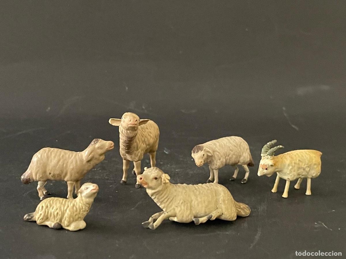 Figuras de Bel&eacute;n: FIGURAS DE BELEN O PESSEBRE EN BARRO O TERRACOTA - LOTE DE OVEJAS Y CABRA