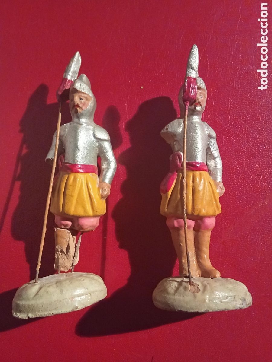 Figuras de Bel&eacute;n: Figuras belen en terracota (Murciano) 2 soldados romanos ,a&ntilde;os 40 ,JMJ