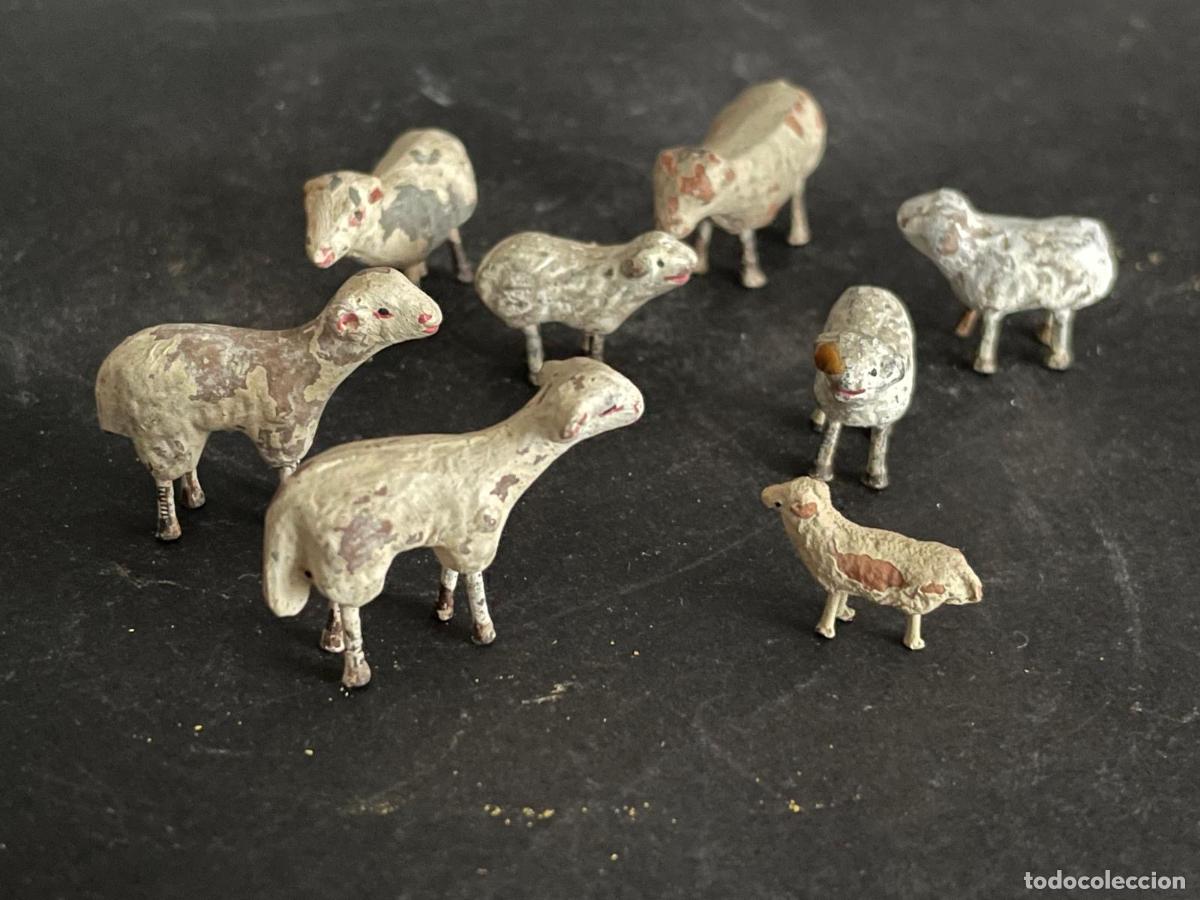 Figuren f&uuml;r Weihnachtskrippen: FIGURAS DE BELEN O PESSEBRE EN BARRO O TERRACOTA - LOTE DE OVEJAS