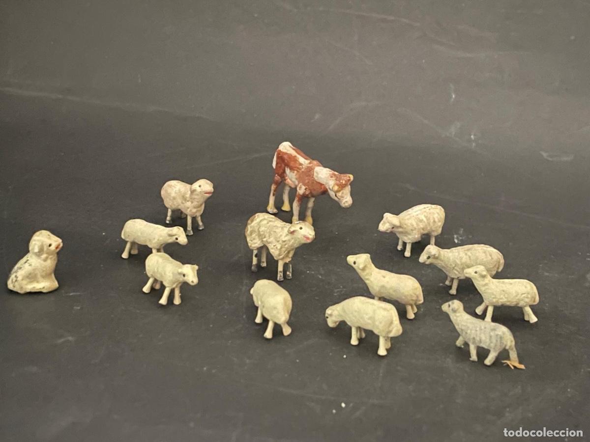 Figuras de Bel&eacute;n: FIGURA DE BELEN O PESSEBRE EN BARRO O TERRACOTA - OVEJAS - VACA Y PERRO