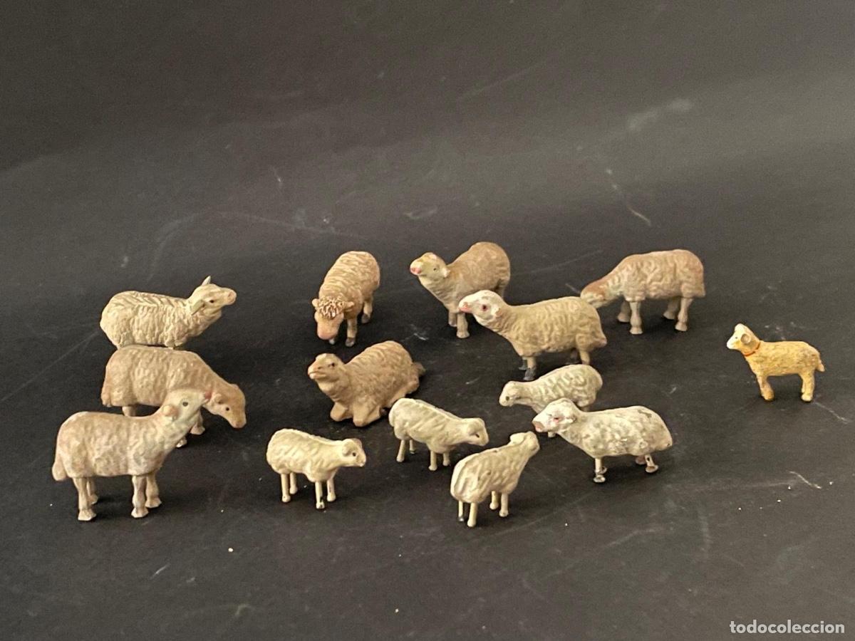 Figuras de Bel&eacute;n: FIGURA DE BELEN O PESSEBRE EN BARRO O TERRACOTA - GRAN CALIDAD REBA&Ntilde;O OVEJAS - Y PERRO